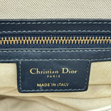 クリスチャン・ディオール Christian Dior オブリークサドルバッグ ネイビー ゴールド金具 キャンパス レディース ショルダーバッグ