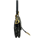 クリスチャン・ディオール Christian Dior オブリークサドルバッグ ネイビー ゴールド金具 キャンパス レディース ショルダーバッグ