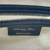 クリスチャン・ディオール Christian Dior オブリークサドルバッグ ネイビー ゴールド金具 キャンパス レディース ショルダーバッグ