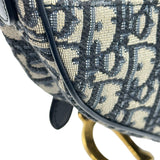 クリスチャン・ディオール Christian Dior ミニサドルバッグ M0447CTZQ ネイビー ゴールド金具 キャンバス レディース ショルダーバッグ