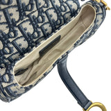 クリスチャン・ディオール Christian Dior ミニサドルバッグ M0447CTZQ ネイビー ゴールド金具 キャンバス レディース ショルダーバッグ