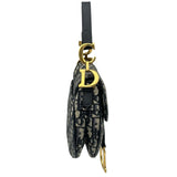 クリスチャン・ディオール Christian Dior ミニサドルバッグ M0447CTZQ ネイビー ゴールド金具 キャンバス レディース ショルダーバッグ