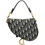 クリスチャン・ディオール Christian Dior ミニサドルバッグ M0447CTZQ ネイビー ゴールド金具 キャンバス レディース ショルダーバッグ