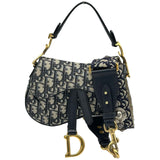 クリスチャン・ディオール Christian Dior ミニサドルバッグ M0447CTZQ ネイビー ゴールド金具 キャンバス レディース ショルダーバッグ