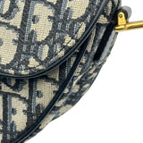 クリスチャン・ディオール Christian Dior ミニサドルバッグ M0447CTZQ ネイビー ゴールド金具 キャンバス レディース ショルダーバッグ