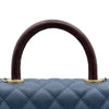 シャネル CHANEL ココハンドル XS A92990 24番台 ブルー ゴールド金具 キャビアスキン/リザード レディース ショルダーバッグ