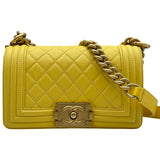 シャネル CHANEL ボーイ シャネル 20 A67085 27番台 イエロー ゴールド金具 ラムスキン レディース ショルダーバッグ