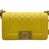 シャネル CHANEL ボーイ シャネル 20 A67085 27番台 イエロー ゴールド金具 ラムスキン レディース ショルダーバッグ