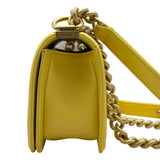 シャネル CHANEL ボーイ シャネル 20 A67085 27番台 イエロー ゴールド金具 ラムスキン レディース ショルダーバッグ