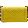 シャネル CHANEL ボーイ シャネル 20 A67085 27番台 イエロー ゴールド金具 ラムスキン レディース ショルダーバッグ