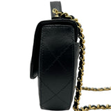 シャネル CHANEL マトラッセ トップハンドルハーフムーンフォンショルダー AP3367 ブラック ゴールド金具 カーフスキン レディース ショルダーバッグ