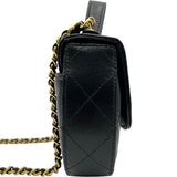 シャネル CHANEL マトラッセ トップハンドルハーフムーンフォンショルダー AP3367 ブラック ゴールド金具 カーフスキン レディース ショルダーバッグ