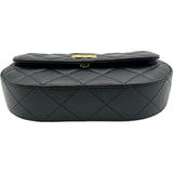 シャネル CHANEL マトラッセ トップハンドルハーフムーンフォンショルダー AP3367 ブラック ゴールド金具 カーフスキン レディース ショルダーバッグ
