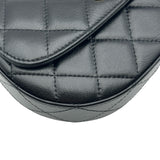 シャネル CHANEL マトラッセ トップハンドルハーフムーンフォンショルダー AP3367 ブラック ゴールド金具 カーフスキン レディース ショルダーバッグ