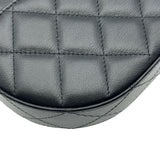 シャネル CHANEL マトラッセ トップハンドルハーフムーンフォンショルダー AP3367 ブラック ゴールド金具 カーフスキン レディース ショルダーバッグ