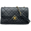 シャネル CHANEL マトラッセ チェーンショルダーバッグ ブラック ゴールド金具 ラムスキン レディース ショルダーバッグ