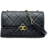 シャネル CHANEL マトラッセ チェーンショルダーバッグ ブラック ゴールド金具 ラムスキン レディース ショルダーバッグ