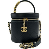 シャネル CHANEL バニティチェーンショルダーバッグ AS2061 30番台 ブラック ゴールド金具 ラムスキン レディース ショルダーバッグ