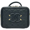 シャネル CHANEL CCフィリグリー スモールバニティチェーンショルダーバッグ A93342 25番台 ブラック ゴールド金具 キャビアスキン レディース ショルダーバッグ