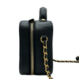シャネル CHANEL CCフィリグリー スモールバニティチェーンショルダーバッグ A93342 25番台 ブラック ゴールド金具 キャビアスキン レディース ショルダーバッグ