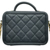 シャネル CHANEL CCフィリグリー スモールバニティチェーンショルダーバッグ A93342 25番台 ブラック ゴールド金具 キャビアスキン レディース ショルダーバッグ