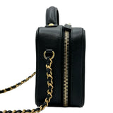 シャネル CHANEL CCフィリグリー スモールバニティチェーンショルダーバッグ A93342 25番台 ブラック ゴールド金具 キャビアスキン レディース ショルダーバッグ