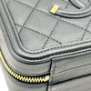 シャネル CHANEL CCフィリグリー スモールバニティチェーンショルダーバッグ A93342 25番台 ブラック ゴールド金具 キャビアスキン レディース ショルダーバッグ