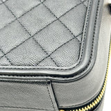 シャネル CHANEL CCフィリグリー スモールバニティチェーンショルダーバッグ A93342 25番台 ブラック ゴールド金具 キャビアスキン レディース ショルダーバッグ