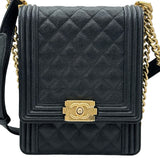 シャネル CHANEL ボーイ シャネル チェーンショルダー AS0130 27番台 ブラック ゴールド金具 キャビアスキン レディース ショルダーバッグ