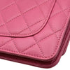 シャネル CHANEL マトラッセ チェーンウォレット A33814 18番台 ピンク ラムスキン レディース ショルダーバッグ