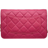 シャネル CHANEL マトラッセ チェーンウォレット A33814 18番台 ピンク ラムスキン レディース ショルダーバッグ