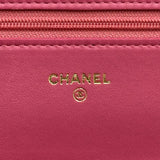シャネル CHANEL マトラッセ チェーンウォレット A33814 18番台 ピンク ラムスキン レディース ショルダーバッグ