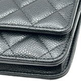 シャネル CHANEL マトラッセ チェーンウォレット AP0250 ブラック ゴールド金具 キャビアスキン レディース ショルダーバッグ
