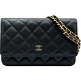 シャネル CHANEL マトラッセ チェーンウォレット AP0250 ブラック ゴールド金具 キャビアスキン レディース ショルダーバッグ