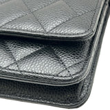 シャネル CHANEL マトラッセ チェーンウォレット AP0250 ブラック ゴールド金具 キャビアスキン レディース ショルダーバッグ