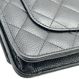 シャネル CHANEL マトラッセ チェーンウォレット AP0250 ブラック ゴールド金具 キャビアスキン レディース ショルダーバッグ