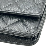 シャネル CHANEL マトラッセ チェーンウォレット AP0250 ブラック シルバー金具 キャビアスキン レディース ショルダーバッグ