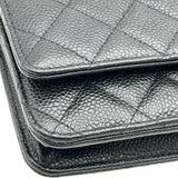 シャネル CHANEL マトラッセ チェーンウォレット AP0250 ブラック シルバー金具 キャビアスキン レディース ショルダーバッグ
