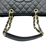 シャネル CHANEL GSTトートバッグ A50995 19番台 ブラック ゴールド金具 キャビアスキン レディース トートバッグ