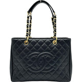 シャネル CHANEL GSTトートバッグ A50995 19番台 ブラック ゴールド金具 キャビアスキン レディース トートバッグ
