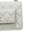 シャネル CHANEL マトラッセ チェーンウォレット AP3464 ホワイト ゴールド金具 キャビアスキン レディース ショルダーバッグ