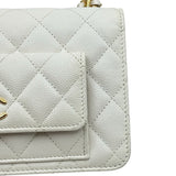 シャネル CHANEL マトラッセ チェーンウォレット AP3464 ホワイト ゴールド金具 キャビアスキン レディース ショルダーバッグ