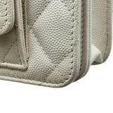 シャネル CHANEL マトラッセ チェーンウォレット AP3464 ホワイト ゴールド金具 キャビアスキン レディース ショルダーバッグ