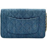 シャネル CHANEL ココボールマトラッセ チェーンウォレット AP1450 ブルー ゴールド金具 デニム レディース ショルダーバッグ