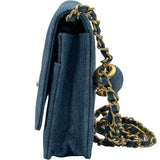 シャネル CHANEL ココボールマトラッセ チェーンウォレット AP1450 ブルー ゴールド金具 デニム レディース ショルダーバッグ