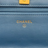 シャネル CHANEL ココボールマトラッセ チェーンウォレット AP1450 ブルー ゴールド金具 デニム レディース ショルダーバッグ