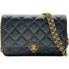 シャネル CHANEL ハートロックチェーンウォレット AP3285 ブラック ゴールド金具 ラムスキン レディース ショルダーバッグ
