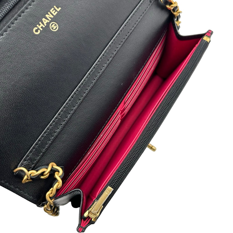 シャネル CHANEL ハートロックチェーンウォレット AP3285 ブラック
