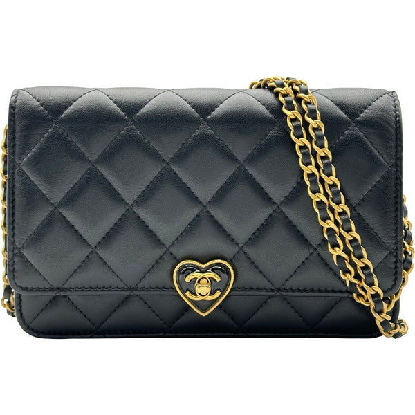 シャネル CHANEL ハートロックチェーンウォレット AP3285 ブラック