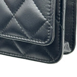シャネル CHANEL ハートロックチェーンウォレット AP3285 ブラック ゴールド金具 ラムスキン レディース ショルダーバッグ